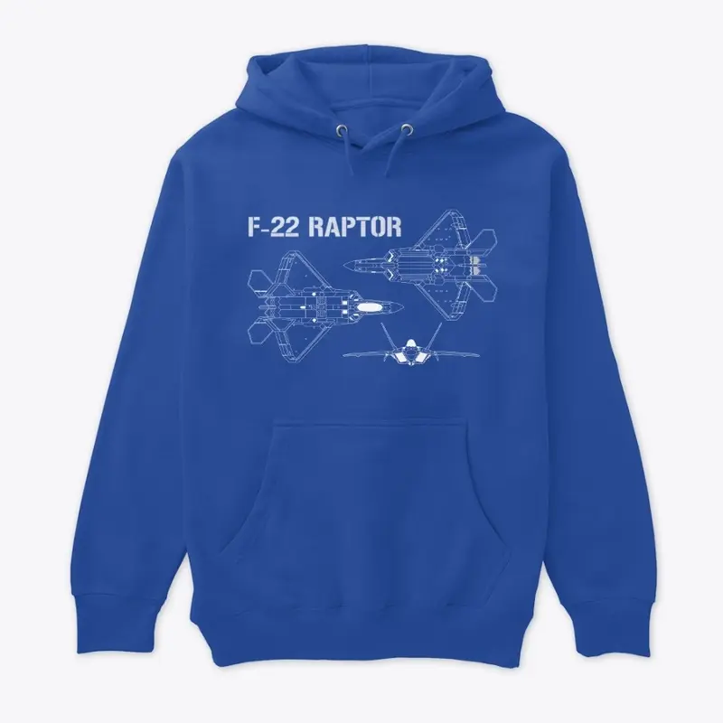 F-22 Raptor Blueprint Premium Hoodie