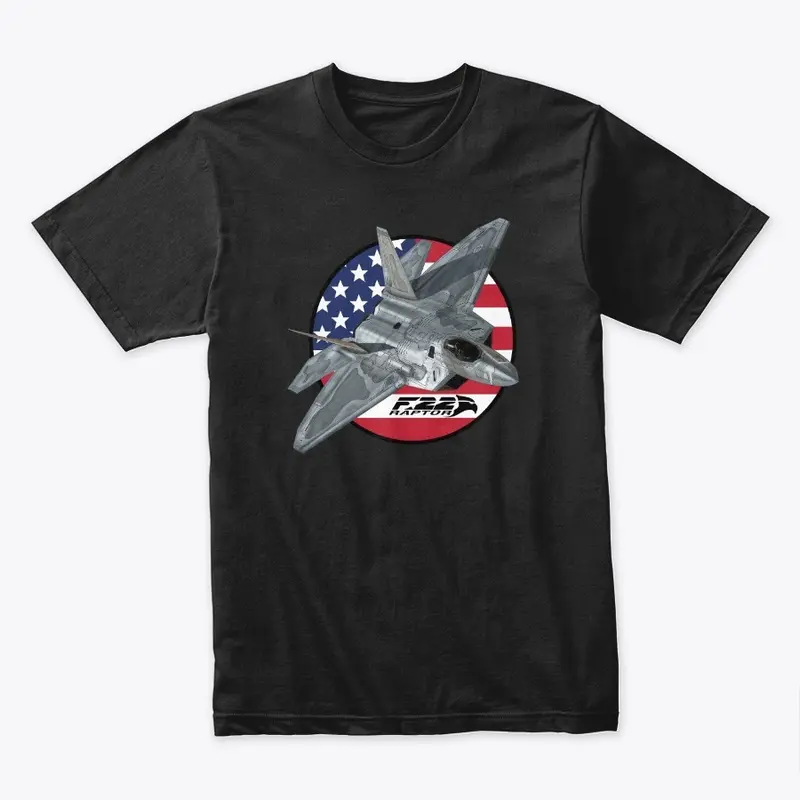 F-22 Raptor On Premium T-Shirt.